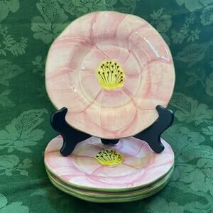 MINT Franciscan Desert Rose Accent Plate Set of 4